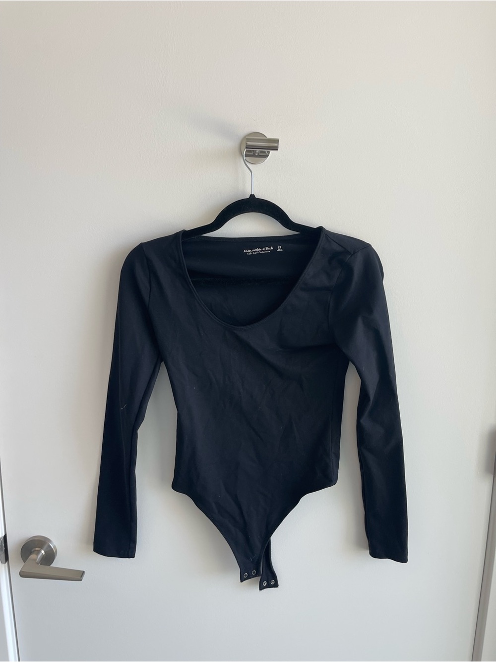 Abercrombie Black Long Sleeve Scoop Neck Bodysuit